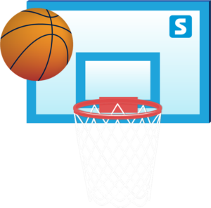 Basketball and hoop