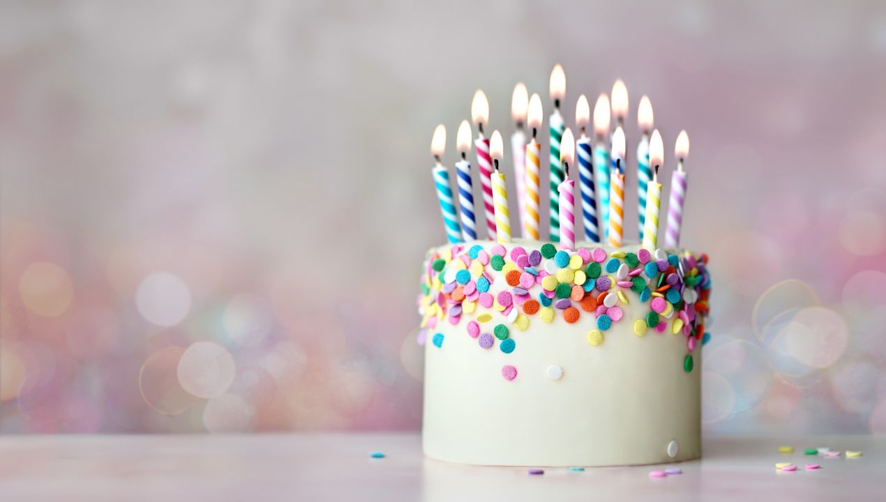 Birthday cake with candles