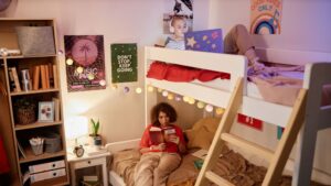 Two girls in their dorm room