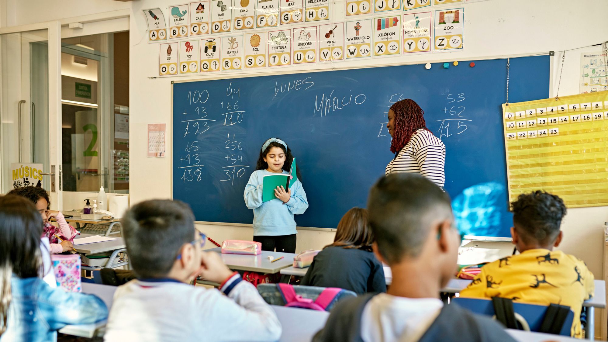 Teacher and students in classroom